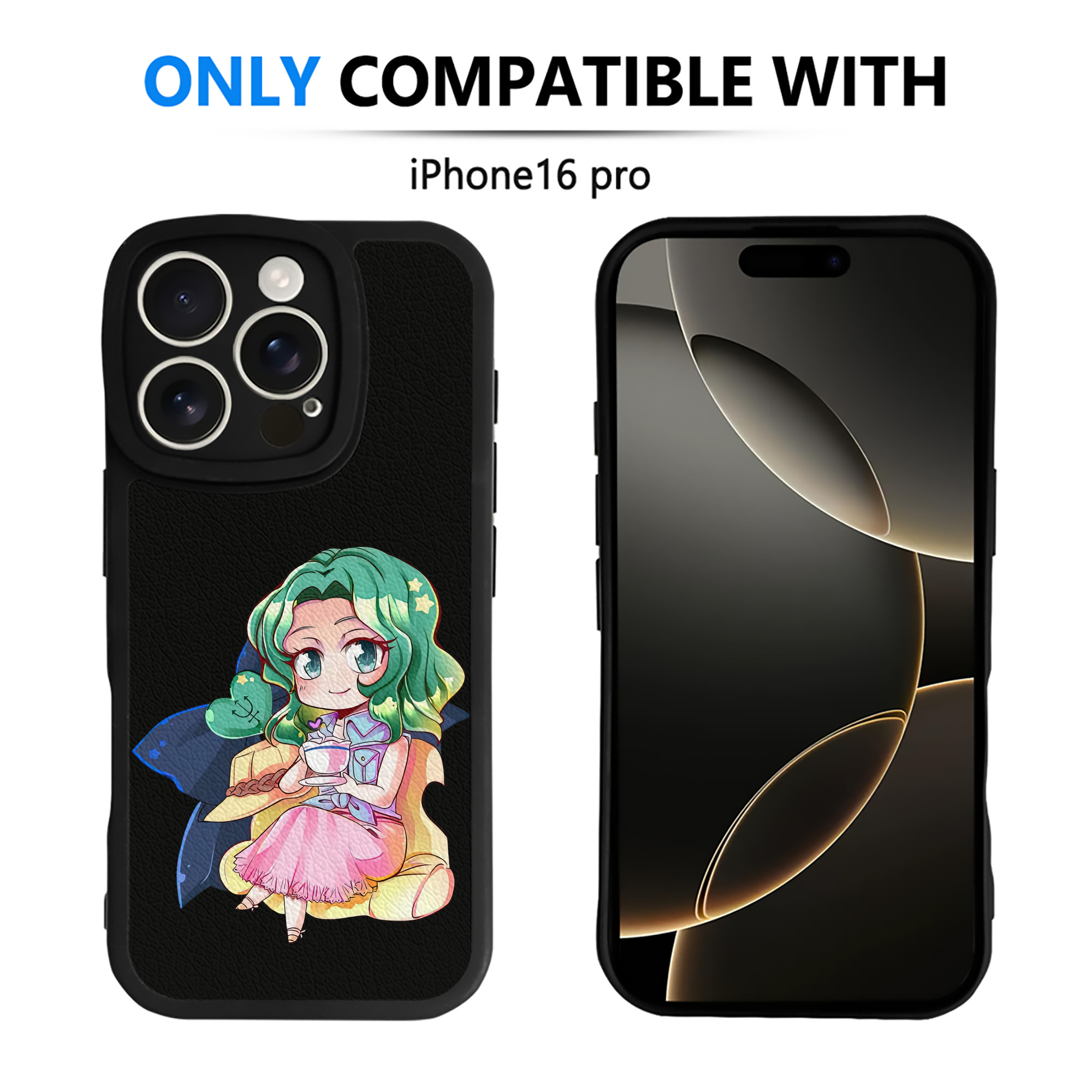（画像用） 美少女戦士セーラームーン 海王 みちる（かいおう みちる） Sailor Moon Kaiou Michiru 【iPhone 16シリーズ対応】シリコンスマホケース（レザー調） 材質：シリコン